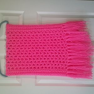 Hot pink fringed  shawl